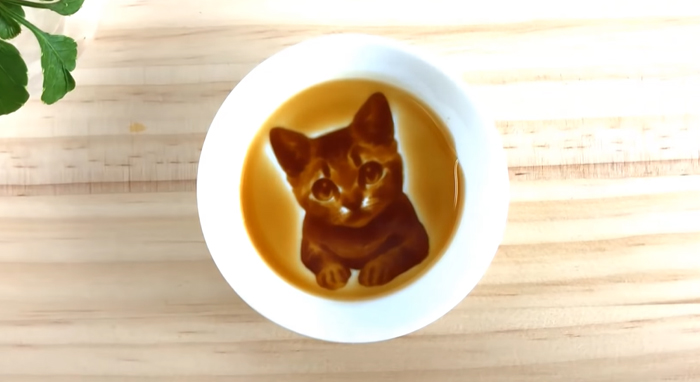 plato de salsa redestu revela pintura de gato