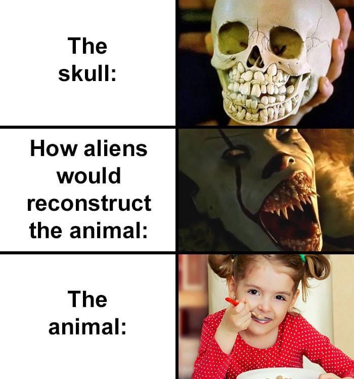 cómo los extraterrestres recrearían los cráneos de niñas humanas