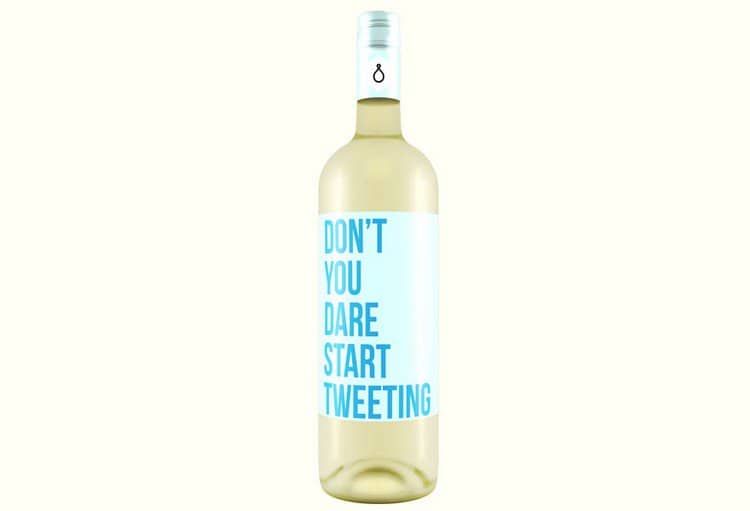 etiqueta de vino tweet