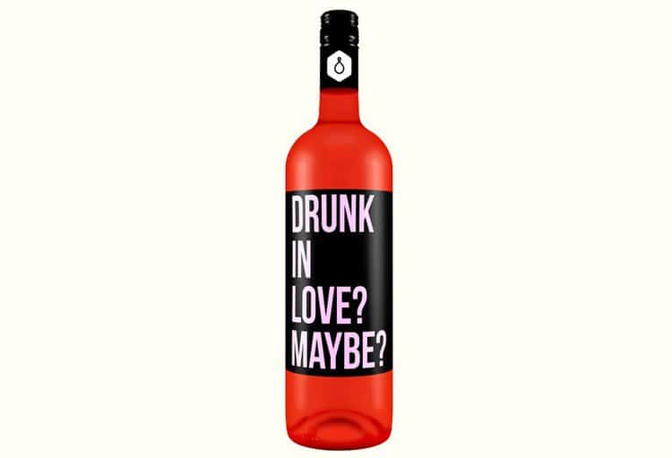 etiqueta de vino de amor borracho