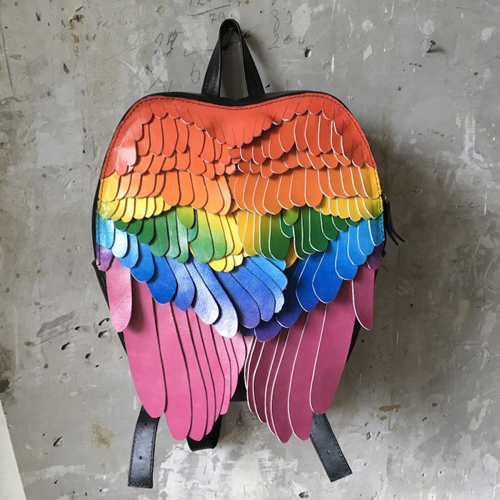 murciélagos krukrustudio mochilas escarlata mascaw colores del arco iris