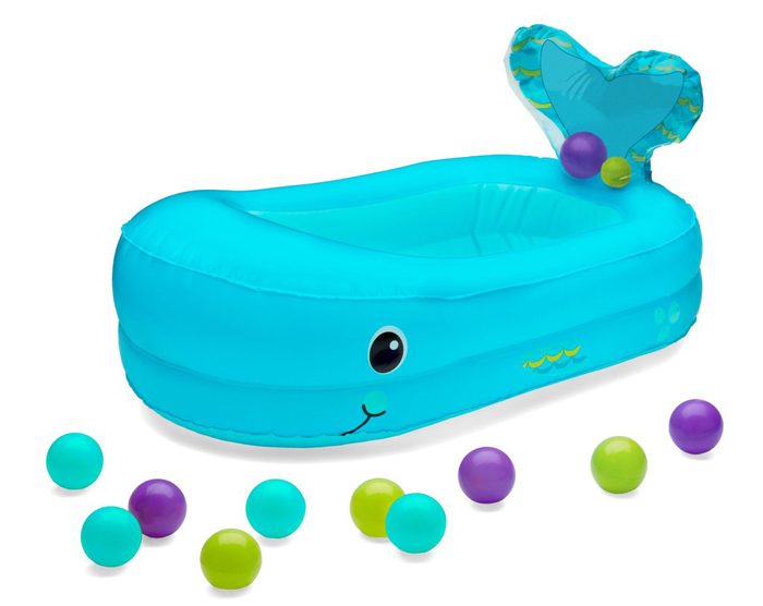 bañera inflable para bebé ballena azul infantino