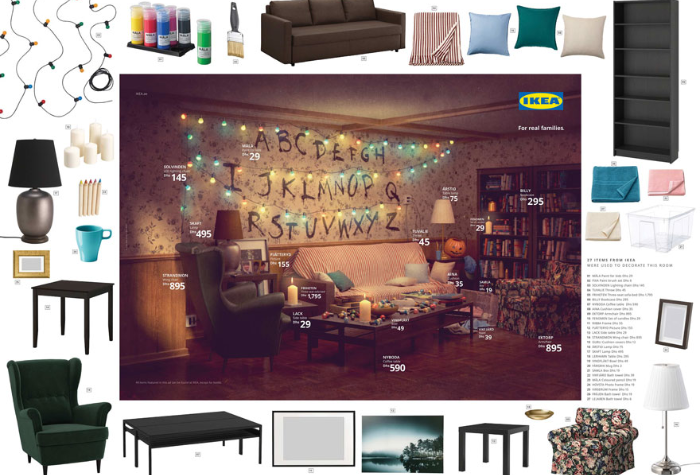 Sala de estar de Stranger Things recreada por IKEA