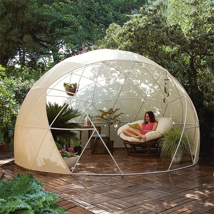 cúpula de invernadero transparente iglú