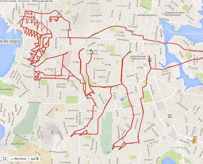 bicicleta-ciclismo-gps-doodle-t-rex