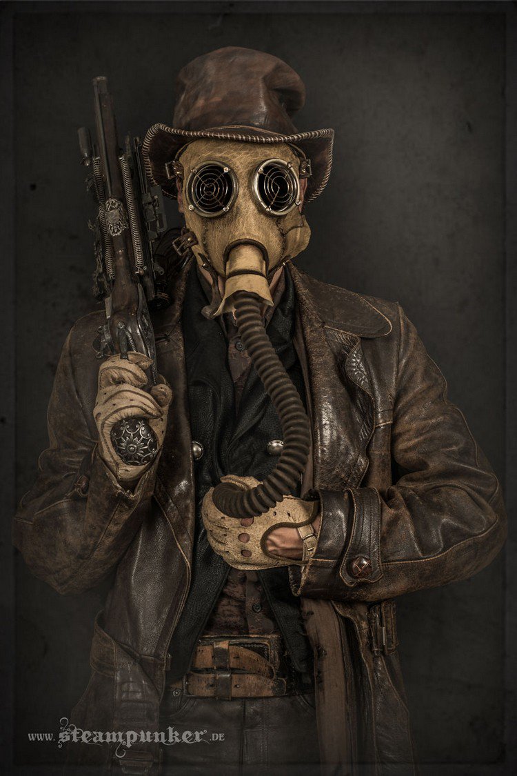 máscara de gas de ropa steampunk