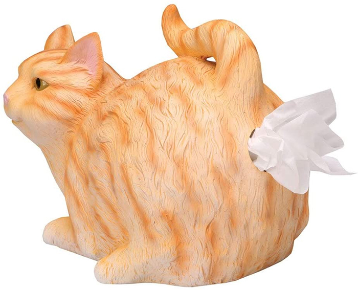 soporte para pañuelos naranja para pañuelos de gato atigrado