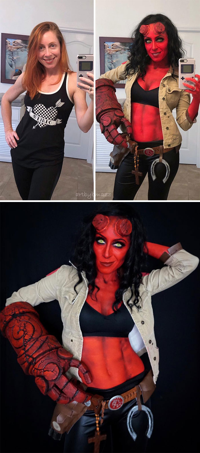 transformaciones de cosplay épicas brenna mazzoni hellgirl