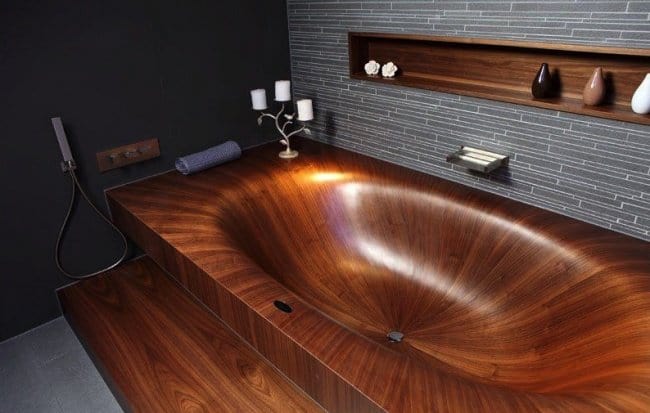 Lujosas bañeras de tubo de madera