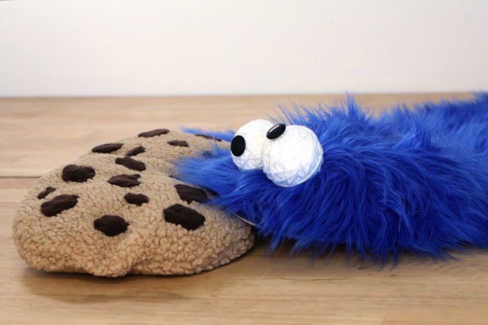 cookie monster rug almohadas