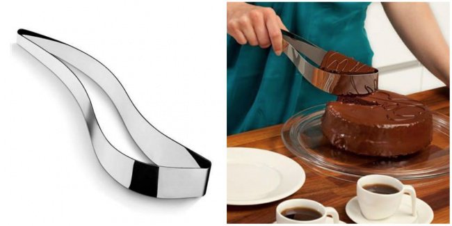 útil invención del cuchillo porta pastel