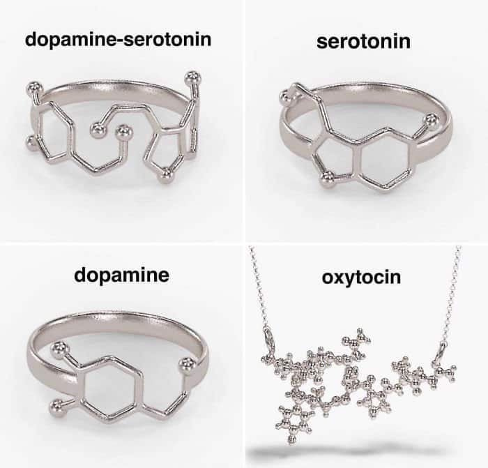 Joyas científicas inspiradas en la ciencia de la serotonina y la dopamina