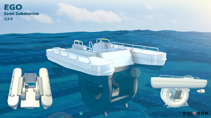 Diseño de concepto de semi-submarino eco-compacto