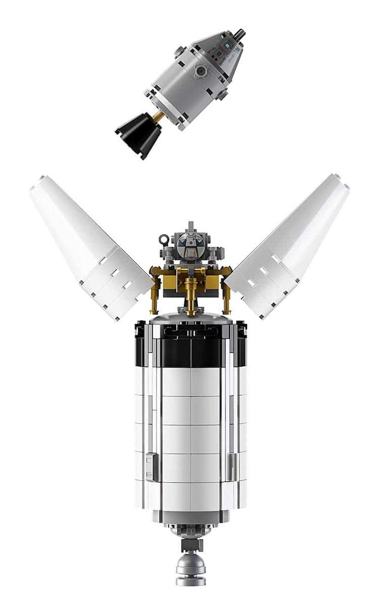 NASA Apollo Saturn V LEGO Set Lunar Lander y Orbiter Piezas de cohete extraíbles