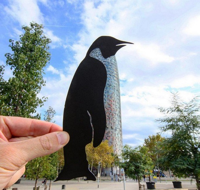 arte de pingüino recortado rico papel mccor