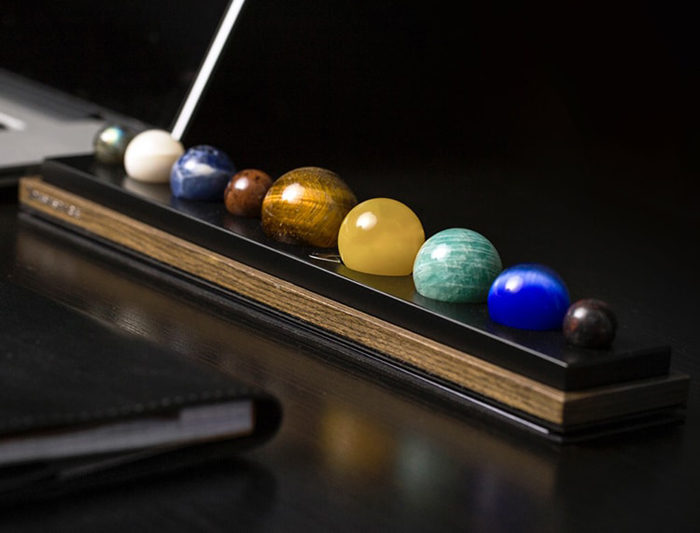 espacio de escritorio nueve modelos en miniatura de planetas