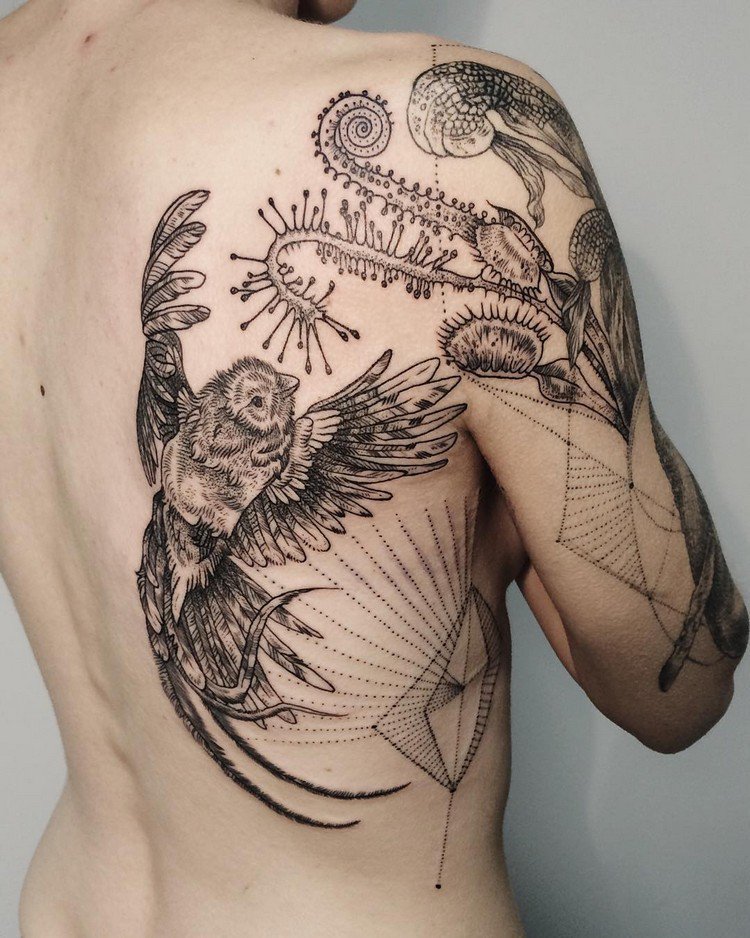 tatuaje de pájaro