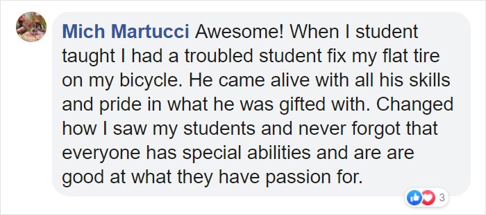 Comentario de Mich Martucci en Facebook