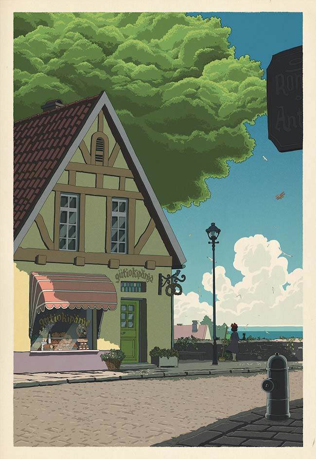 Servicio de entrega de kikis de corte de madera de Studio Ghibli