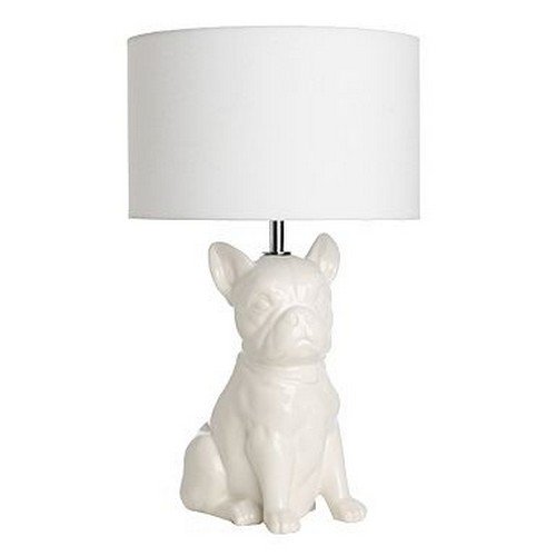lámpara de perro blanco