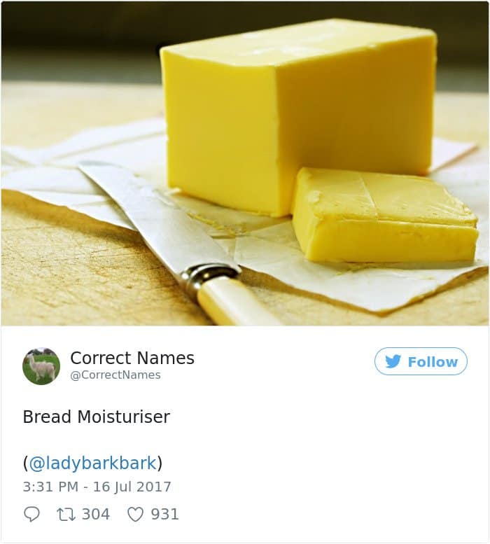 La cuenta de Twitter cambia el nombre de la crema hidratante para pan todos los días