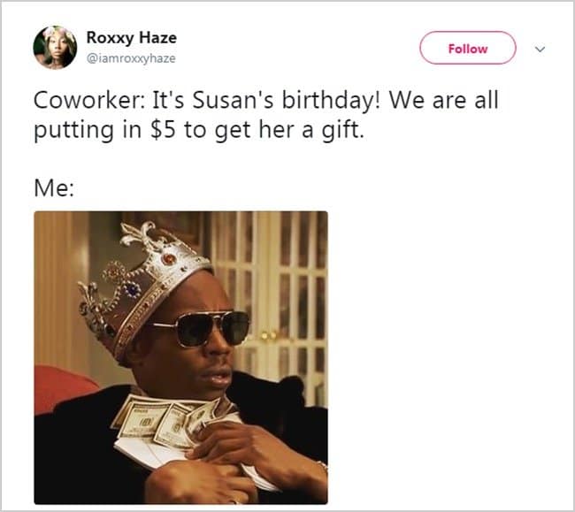 Tweets sobre el regalo de cumpleaños de Office Life