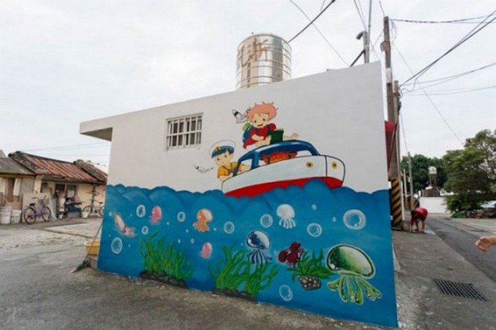 mural del barco gibli