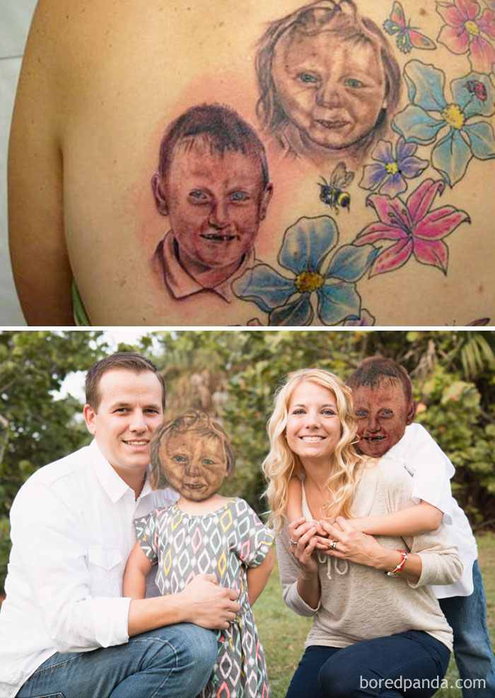 intercambio de cara de tatuaje de hijo e hija