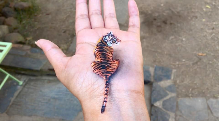 tigre pintado a mano imágenes naicker 3d