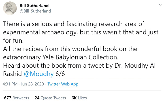 La antigua mesopotamia habla sobre el tuit del libro de Sutherland