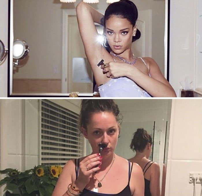 Comediante recrea hilarantemente fotos recortadas de Instagram de celebridades