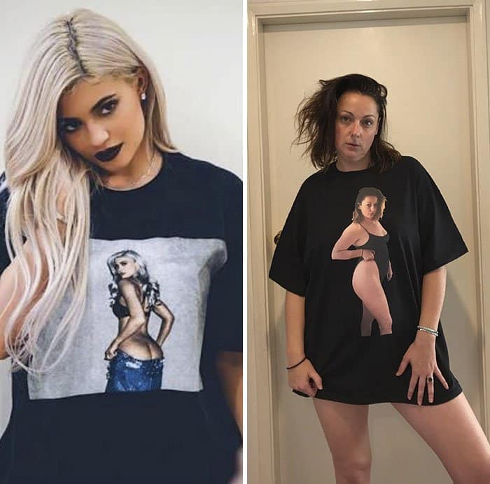 La comediante recrea hilarantemente una camiseta de fotos de celebridades en Instagram con una foto de ella misma