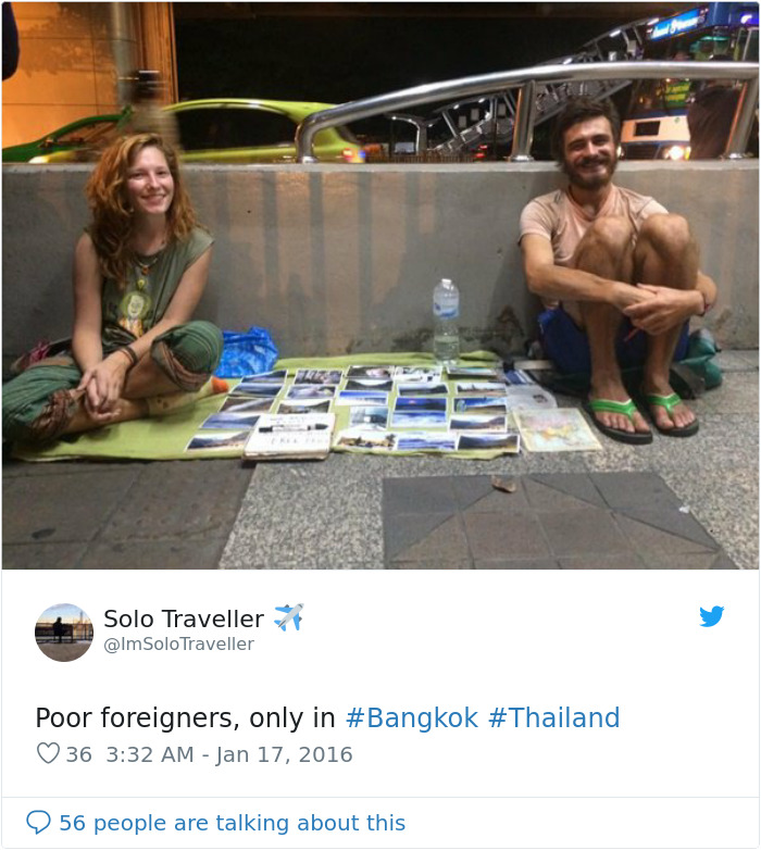 begpackers occidentales en Tailandia