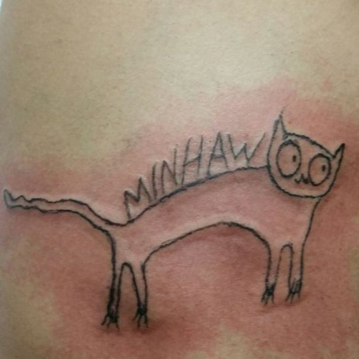 horribles tatuajes malfeitona gato minhaw