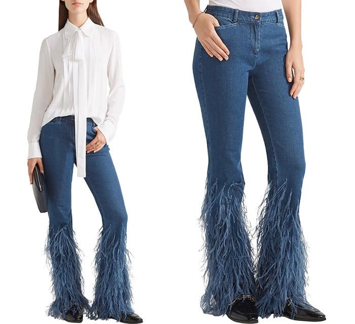 Ridiculous Clothing Items jeans acampanados de plumas