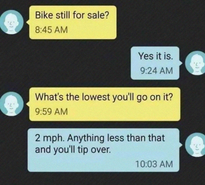 Bicicleta de cartera hilarante