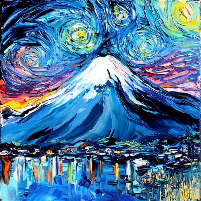 Pintura incorrecta para un Van Gogh aja kusick monte fuji