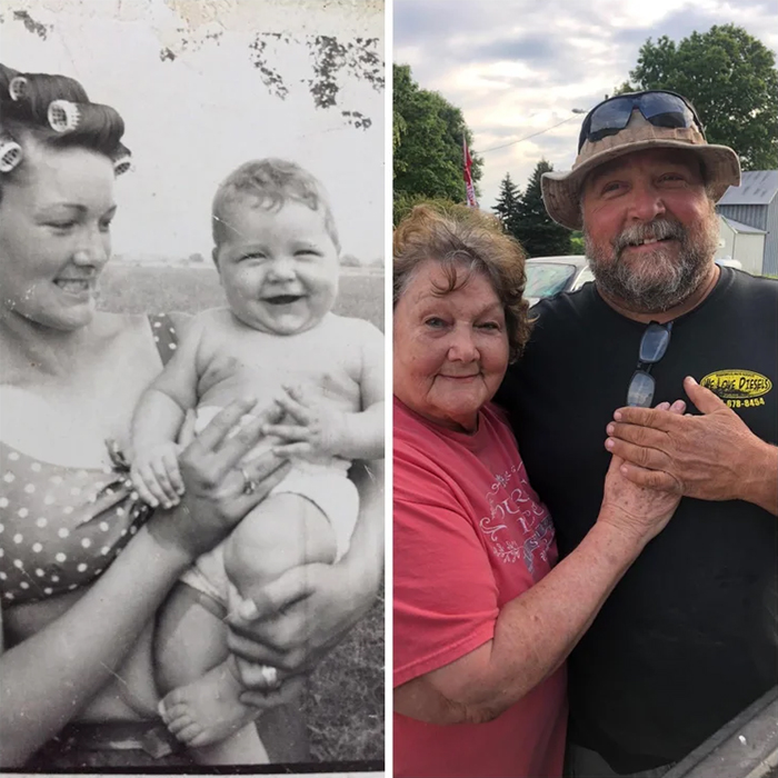 abuela y papá pasatiempos de fotografía familiar