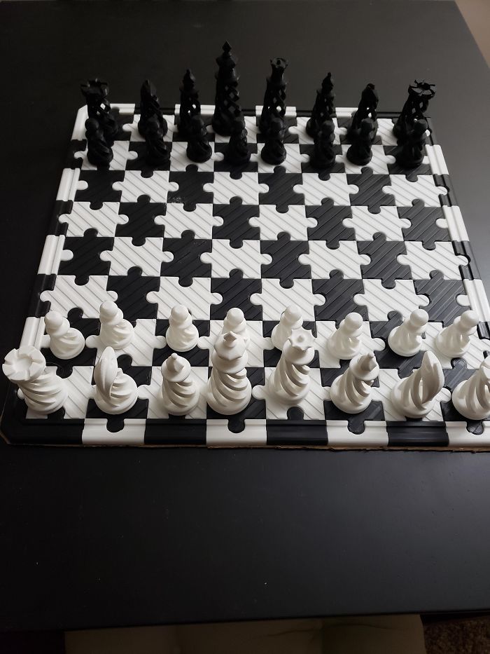 3d imprimir rompecabezas de ajedrez grandes creaciones