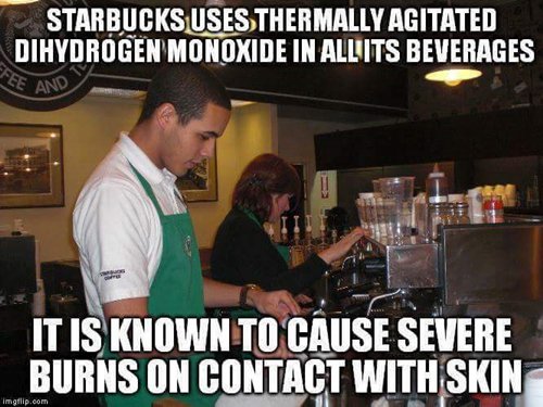 Starbucks barbucksas con quemaduras de agua