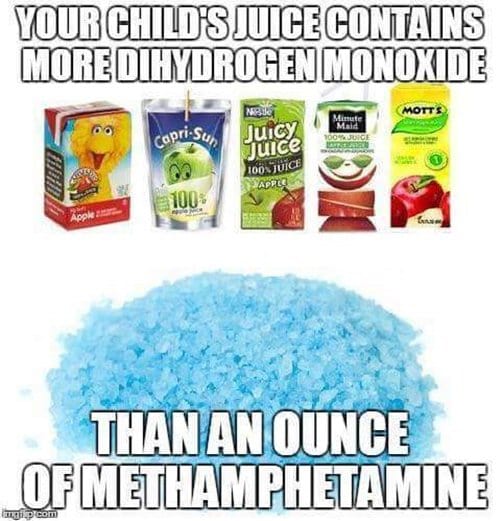 más agua en jugo que en metanfetamina