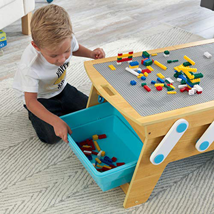 cubo de almacenamiento de mesa compatible con lego kidkraft