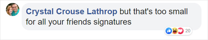 Comentario de Facebook Crystal Crouse Lathrop