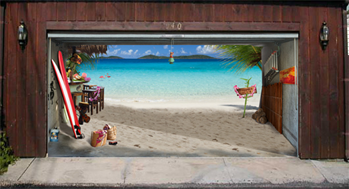 calcomanías para puertas de garaje de playa