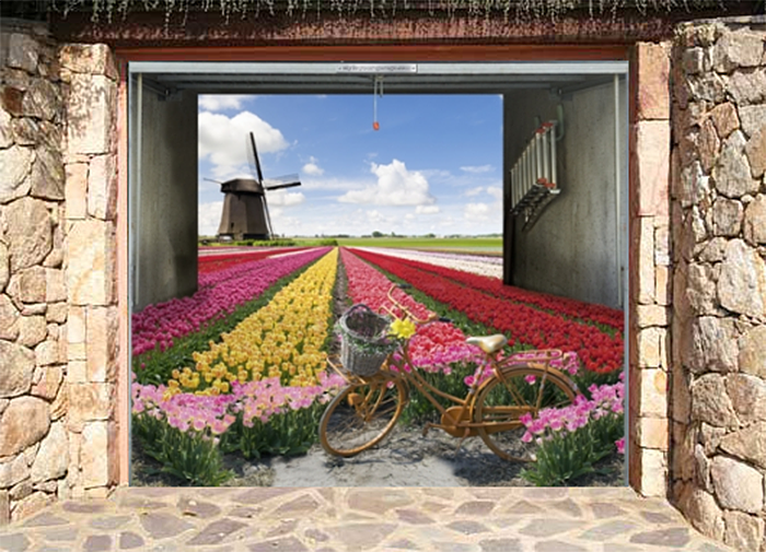 una gama de carteles de tulipanes realistas