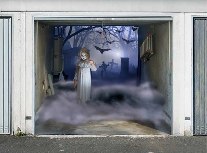 cartel realista chica gótica edición de halloween