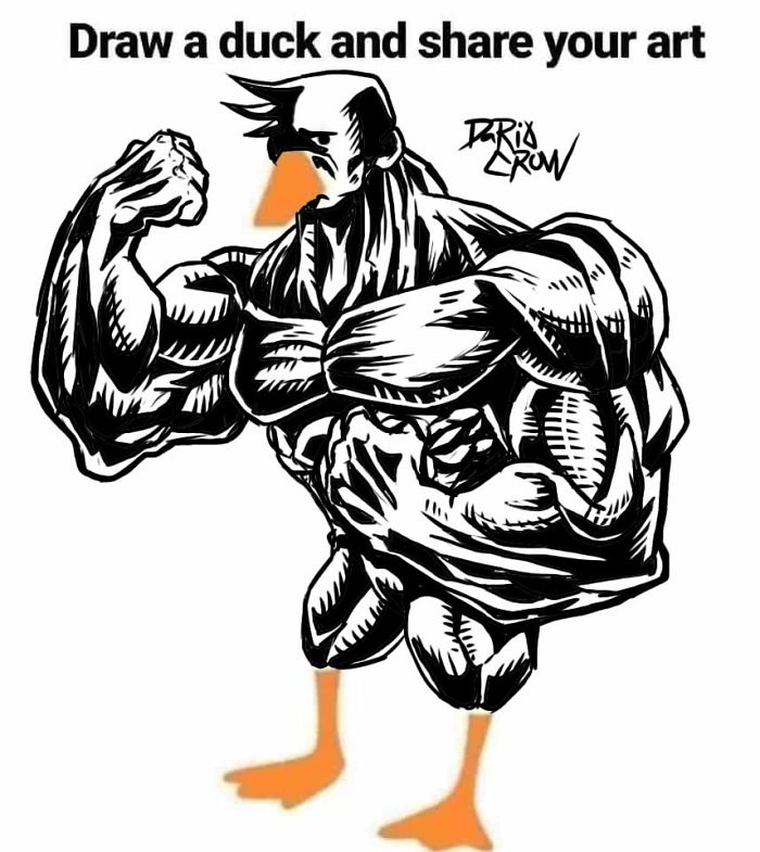 Pato con dibujo muscular 2