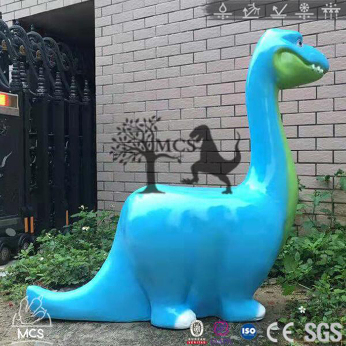 Sillas de oficina de dinosaurio vista lateral azul