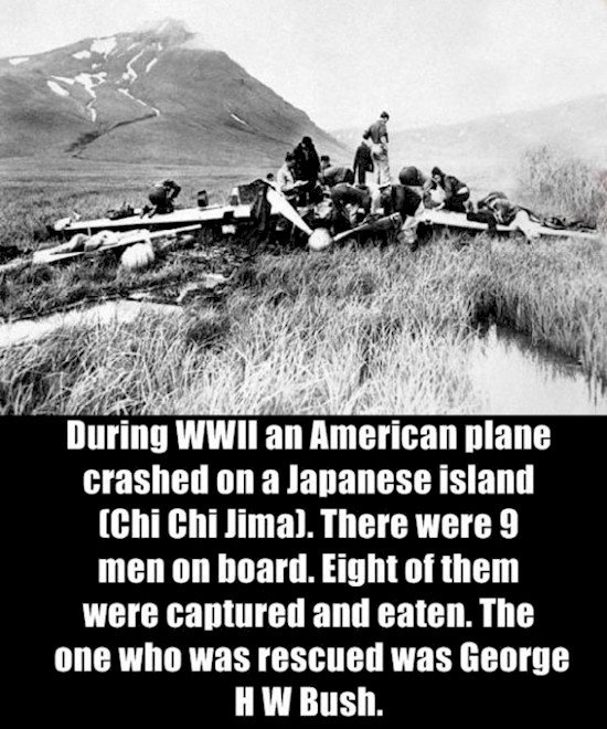 una foto de un accidente de avión con hombres y un hecho de la Segunda Guerra Mundial
