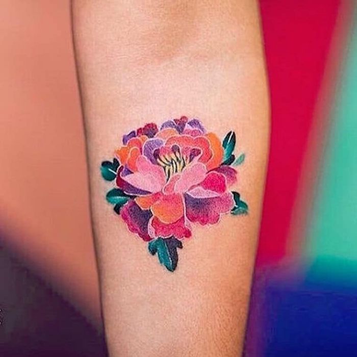 pétalos de colores mejores mano tatuadores flores